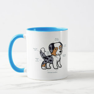Caneca Pastor Australiano Blue Merle Anatomia Divertida