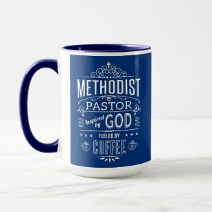 Caneca Pastor metodista, inspirado por Deus e pelo café