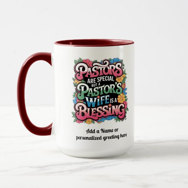 Caneca ✝️ Pastors Wife Appreciation Gift Benção Personali (Esquerda)