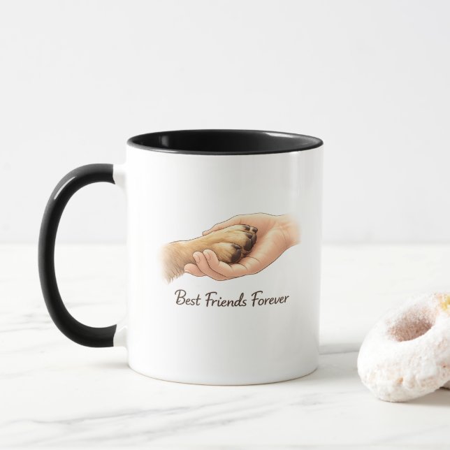 Caneca Pata de Cachorro e Mão – Melhores Amigos Pa (Com Donut)