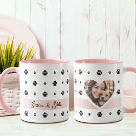 Caneca Pata de Cachorro Foto Rosa e Cama de Texto
