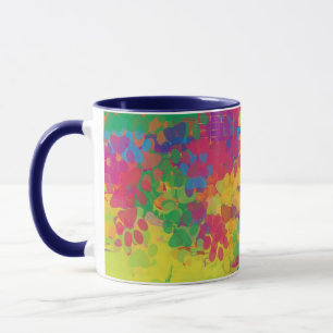 Caneca Pata de filhote multicolorido