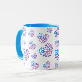 Caneca Patas Coloridas em Corações