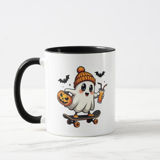 Caneca Patinação de Halloween Pumpkin Spice Ghost Fall (Esquerda)