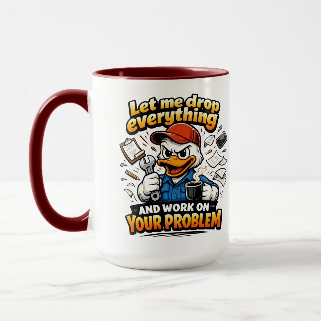 Caneca Pato Deixe-me Deixar Tudo (Esquerda)