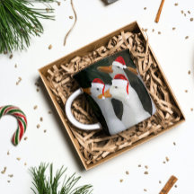 Patos Brancos Vestindo Feriado de Chapéus Vermelho