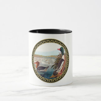 Caneca Patos-reais americanos nadando num rio
