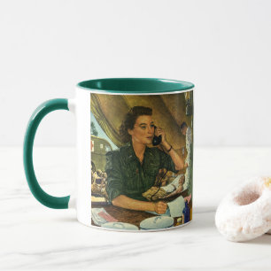 Caneca Pátria Vintage, Enfermeira Médica ao Telefone