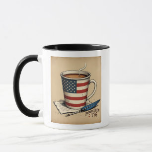 Caneca "Patriotic Brew 1776" American Flag Coffee Mug