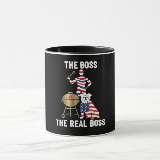Caneca  Patriotic Bulldog BBQ The Real Boss