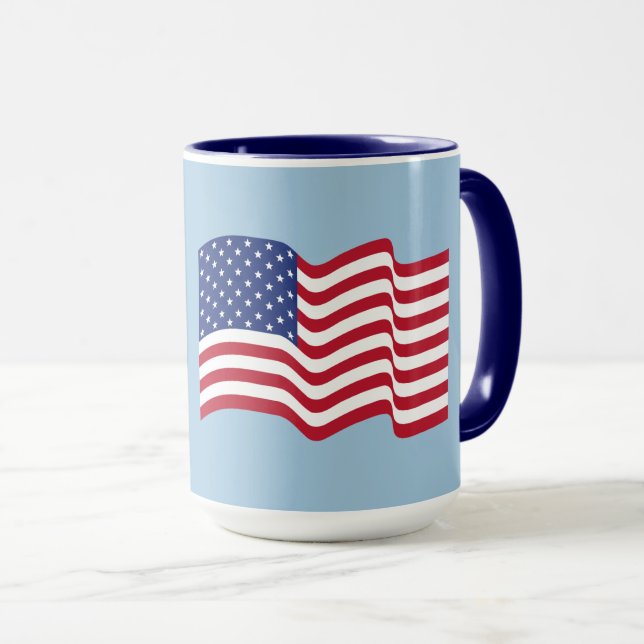 Caneca Patriótica EUA Bandeira Americana Café Mug Gift (Frente Esquerda)