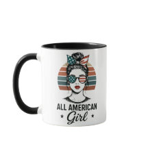 Caneca Patriótica Garota Totalmente Americana