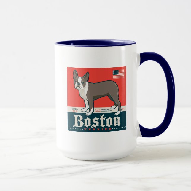 Caneca Patriótico | Boston Terrier (Direita)