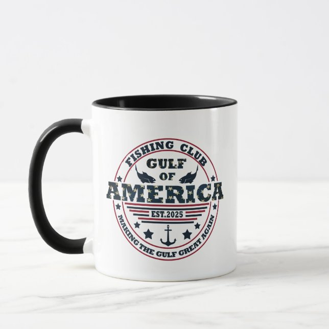 Caneca Patriótico do clube de pesca americano do Golfo da (Esquerda)