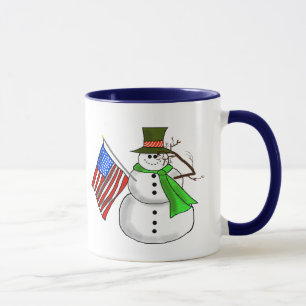 Caneca Patriótico Snowman Saluting Mug - Personalize-O.
