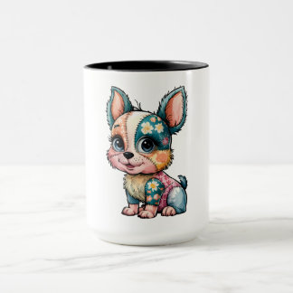 Caneca Patrulha Floral Adorável Cão-de-Água