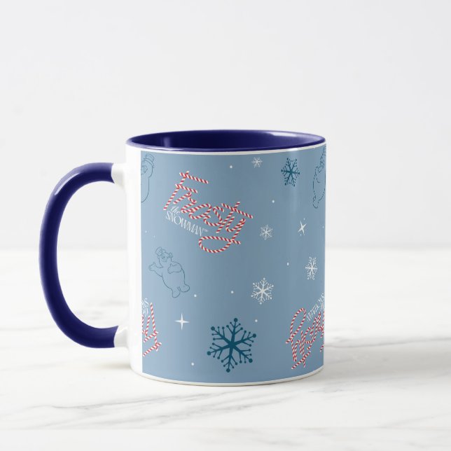 Caneca Patterno de Neve Azul Snowman (Esquerda)