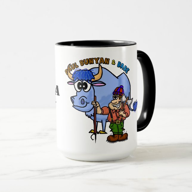 Caneca Paul Bunyan e Babe Minnesota Ficar em casa Mug Ver (Frente Esquerda)