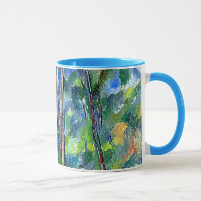Caneca Paul Cezanne: Na floresta, pintura de Cezanne (Direita)