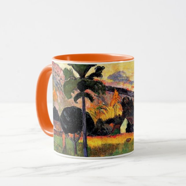 Caneca Paul Gauguin art: Venha aqui, Road in Tahiti. (Frente Esquerda)