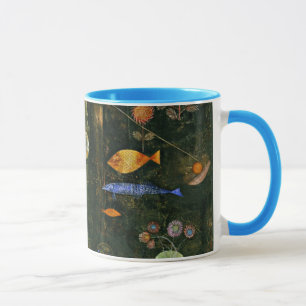 Caneca Paul Klee art: Peixe magia, famosa pintura Klee