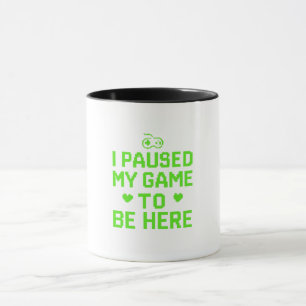 Caneca Pausei Meu Jogo Arte Neon Pixel