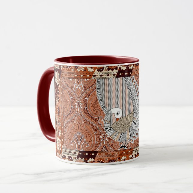 Caneca Pavão indiano tradicional (Frente Esquerda)