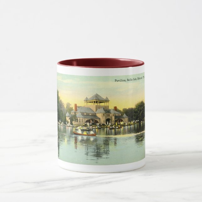 Caneca Pavilion Belle Isle, Detroit Michigan 1915 Vintage (Centro)