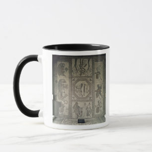 Caneca Pavimento de mosaico da casa de campo romana no