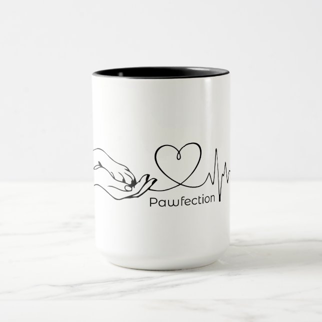Caneca Pawfection One-Line Art – Minimalist Dog Lover (Centro)