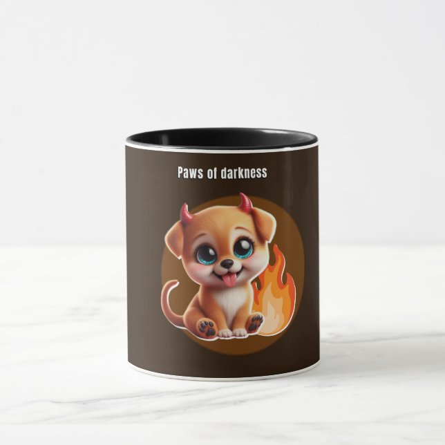 Caneca Paws of Darkness Fire Glow Dog Mug – DarkAesthetic (Centro)