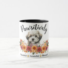 Caneca Pawsitivamente Agradecido Grato Abencoado Cachorro