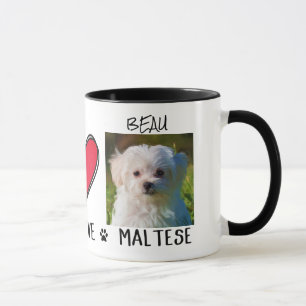 Caneca Paz Amor Cachorro Maltês Amam Mug