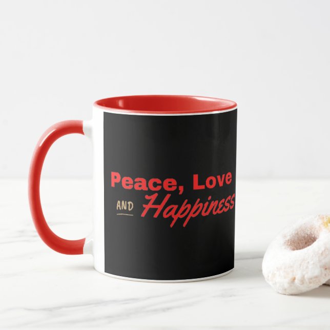 Caneca Paz, Amor E Felicidade (Com Donut)