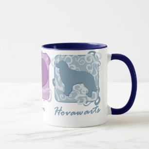 Caneca Paz, amor, e Hovawarts Pastel