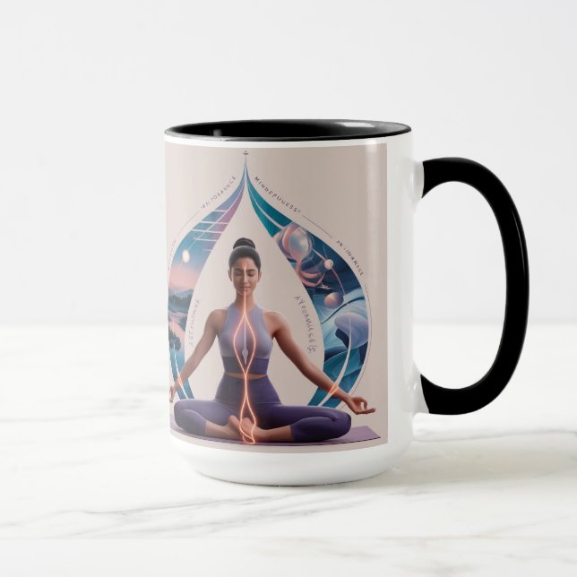 Caneca Paz, Amor, Ioga" (Direita)