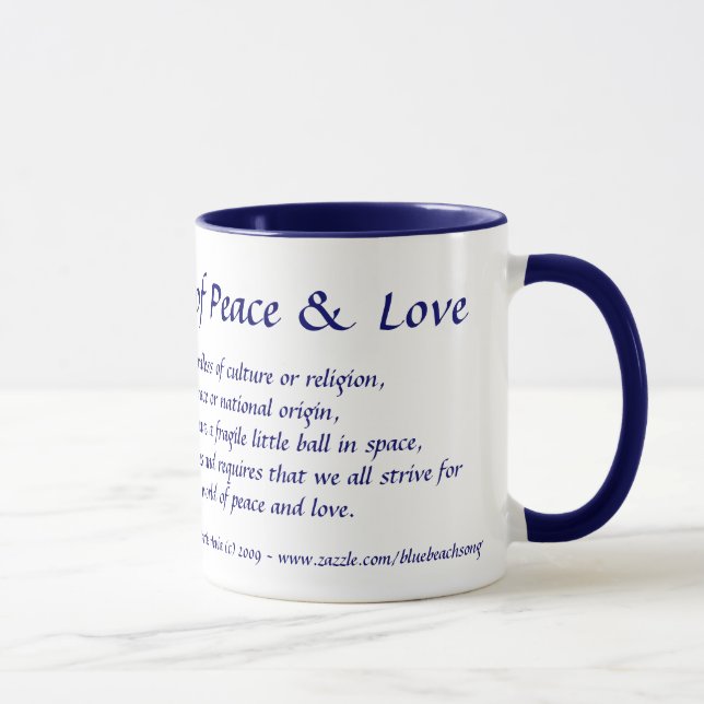 Caneca Paz e Amor - Mug (Direita)