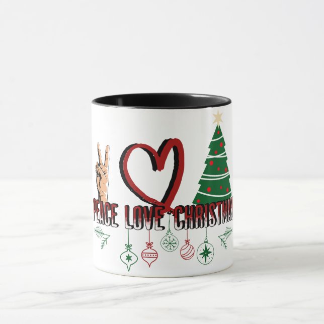 Caneca Paz e Amor Natal (Centro)