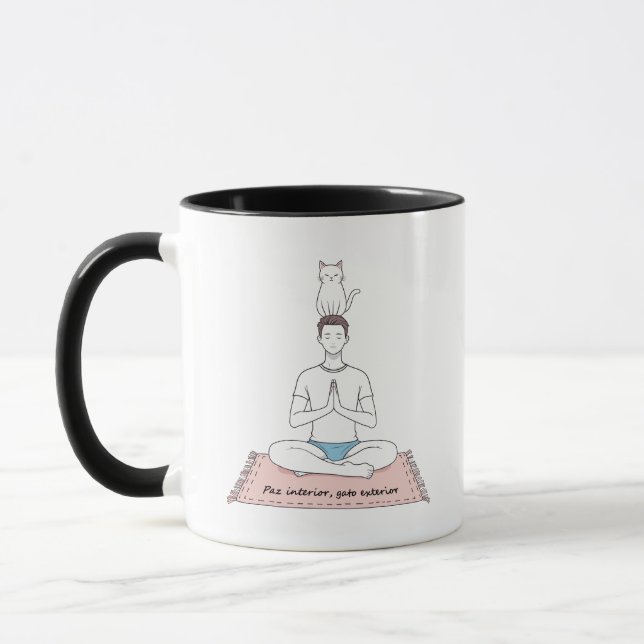 Caneca Paz Interior, Gato Exterior (Esquerda)