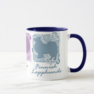 Caneca Paz Pastel, amor, e Lapphunds finlandês