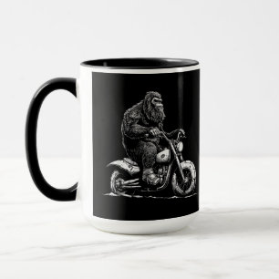 Caneca Pé Grande Andando Uma Bicicleta Engraçado Sasquatc