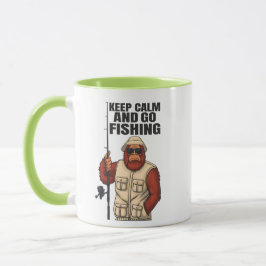 Caneca Pé Grande Mantenha a Calma E Vá Pescar Sasquatch E