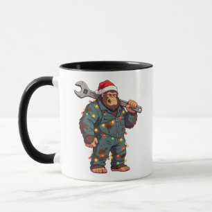 Caneca Pé Grande Sasquatch Mecânico Natal Azul Collar