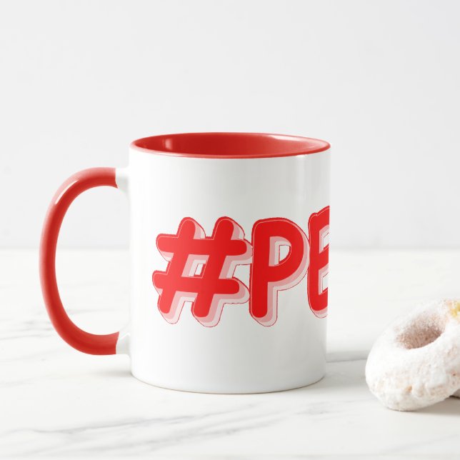 Caneca "#PEACE" Cute Design. Buy Now (Com Donut)