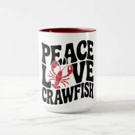 Caneca Peace Love and Crawfish Cajun 
