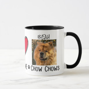 Caneca Peace Love Chow Chows Dog Lovers