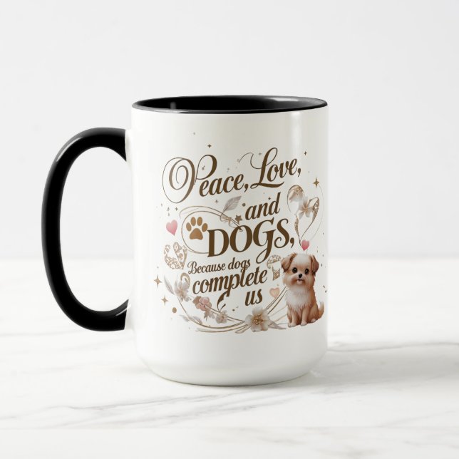 Caneca Peace Love Dogs Mug (Esquerda)