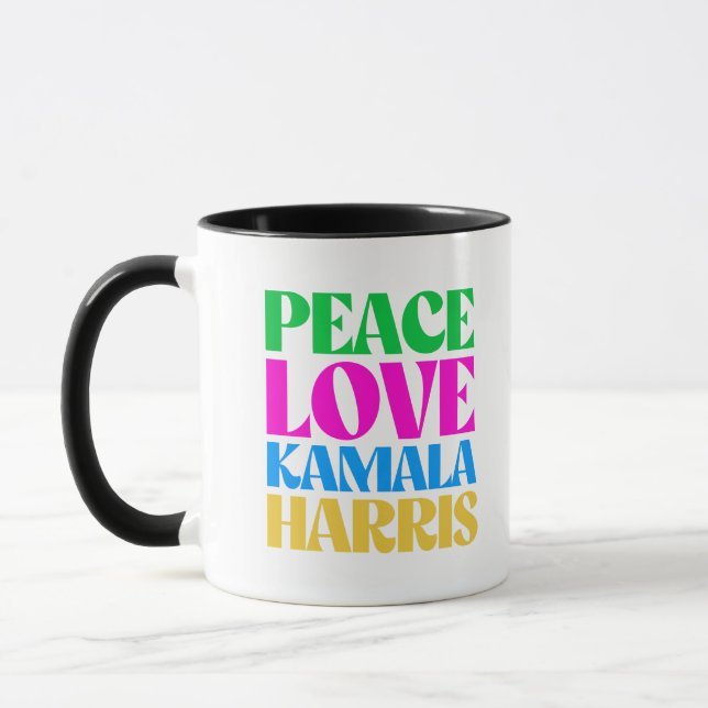 Caneca Peace Love Kamala Harris (Esquerda)