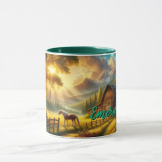 Caneca Peaceful Morning Custom Horse Mug 