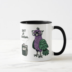 Caneca Peacock na moda com óculos - "Cala a boca, Diário"
